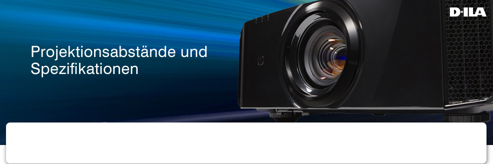 Projektionsabstände und Spezifikationen